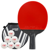 Red Double Happiness DHS Professional Star Diamond Table Tennis Racket Single Shot All-in-one Straight Shot Wild D02-S Black Flare with Racket Cover