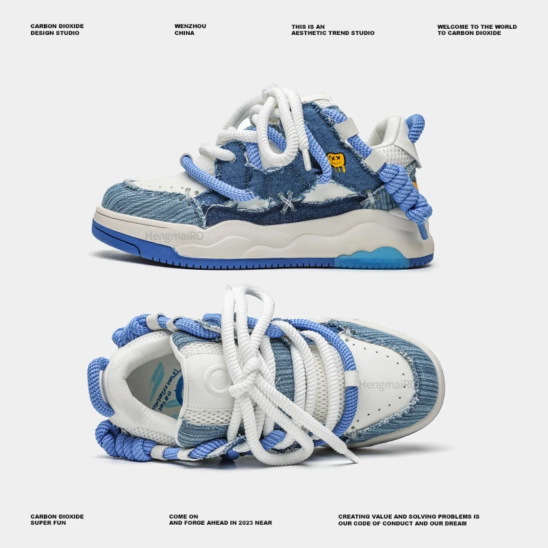 Women Shoes for Men Tennis Retro Y2K Punk Canvas Leather Skateboard Shoes Fashion Male Sneakers Couple Outdoor Sport Casual Shoe