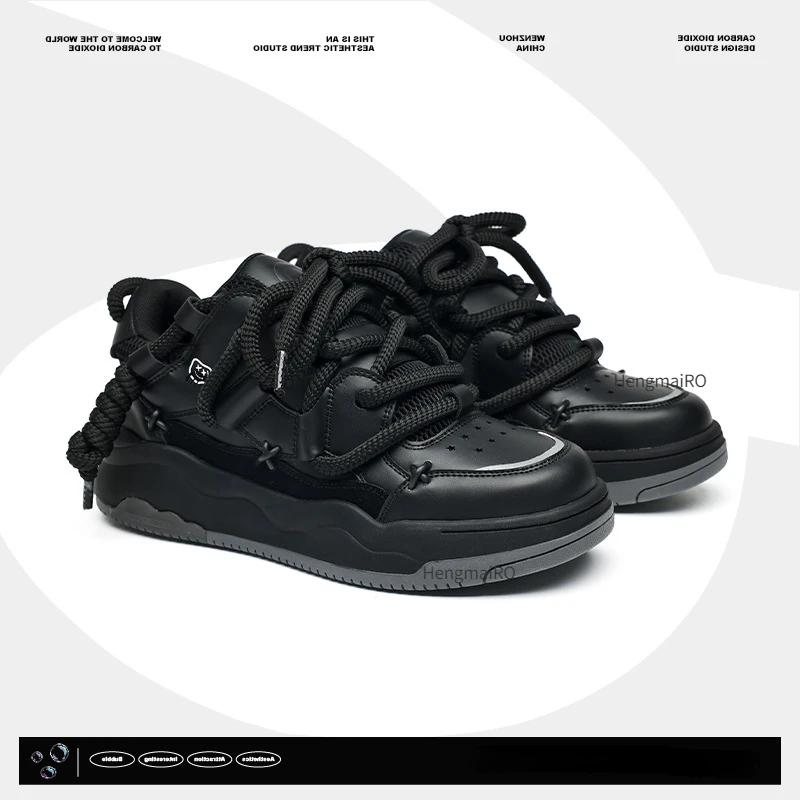 Women Shoes for Men Tennis Retro Y2K Punk Canvas Leather Skateboard Shoes Fashion Male Sneakers Couple Outdoor Sport Casual Shoe