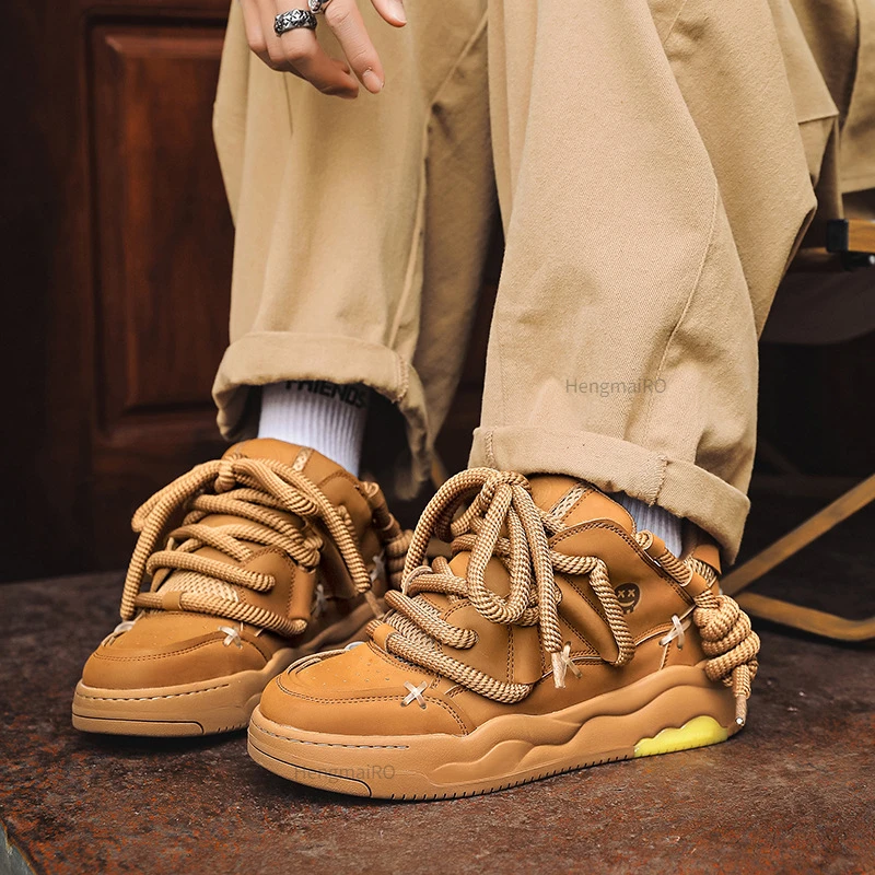 Women Shoes for Men Tennis Retro Y2K Punk Canvas Leather Skateboard Shoes Fashion Male Sneakers Couple Outdoor Sport Casual Shoe