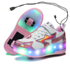Kids LED Usb Charging Roller Shoes Glowing Light Up Luminous Sneakers with Wheels Kids Rollers Skate Shoes for Boy Girls