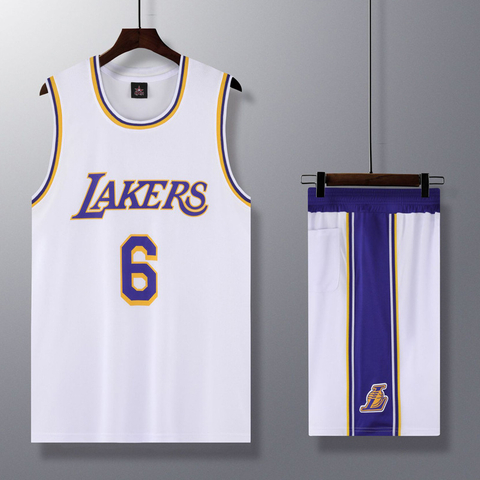 Fan Version Basketball Suit Set Lakers No. 6 James Game Performance Training Jersey New