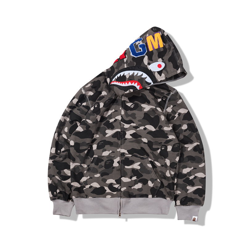 2023 Tide Camouflage Shark Hoodie Casual Thin Hooded Coat for Men And Women
