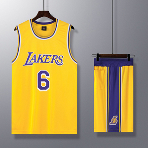 Fan Version Basketball Suit Set Lakers No. 6 James Game Performance Training Jersey New