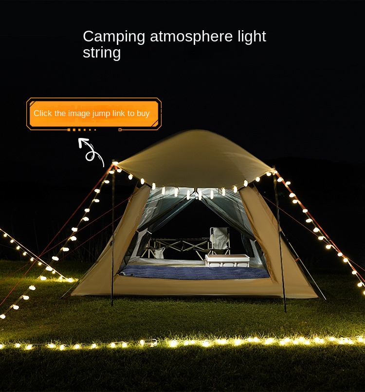 Outdoor Tent Automatic 3-4 Person Beach Fast Open Folding Camping Double Awning