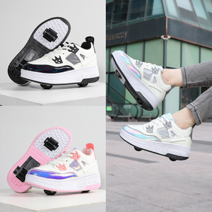 2023 The Latest Usb Rechargeable Roller Skates Glow with Wheels Walking Shoes Roller Skates for Boys And Girls