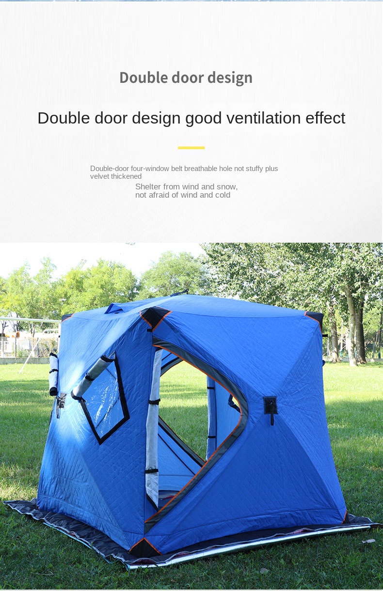 Outdoor Thickened Multi-person Ice Fishing Tent Winter Fishing Tent Portable Automatic Warm Cotton Tent