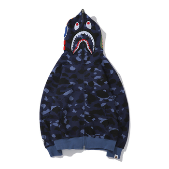 2023 AutumnWinter Men's Casual Shark Camouflage Hoodie Youth Casual Hooded Coat