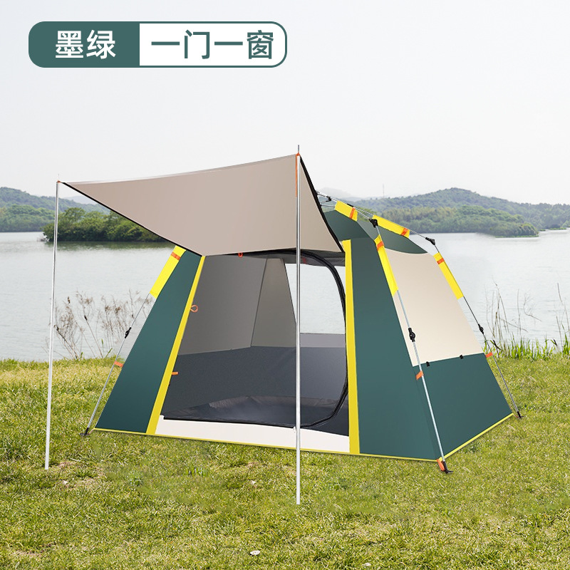 Outdoor Tent Automatic 3-4 Person Beach Fast Open Folding Camping Double Awning