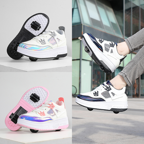 2023 The Latest Usb Rechargeable Roller Skates Glow with Wheels Walking Shoes Roller Skates for Boys And Girls