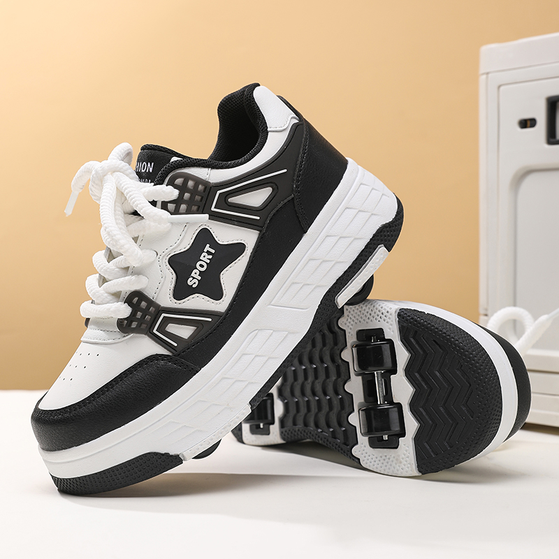 The New 2026 Model of Roller Shoes for Girls Features A Hidden Retractable Four - Wheel Roller Skates.