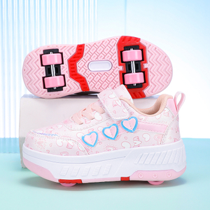 New Four-wheel Freestyle Shoes for Children And Girls Skate Shoes with Breathable Mesh Upper, Featuring Wheels
