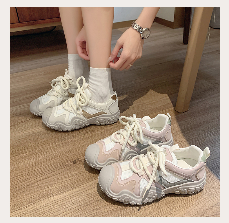 Women's sneakers 2026 new style summer women's shoes versatile thin hiking and running shoes breathable white dad shoes