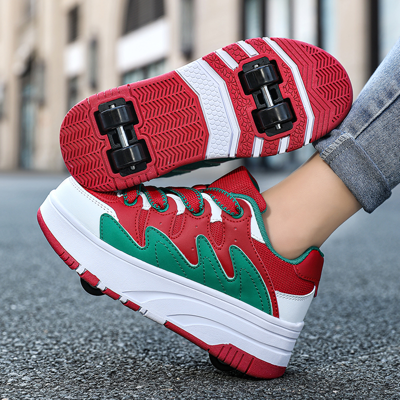 Children's Roller Skates, Children's Mesh Upper Four-wheel Leisure Walking Shoes, Boys' And Girls' Children's Shoes, Children's Skating Shoes