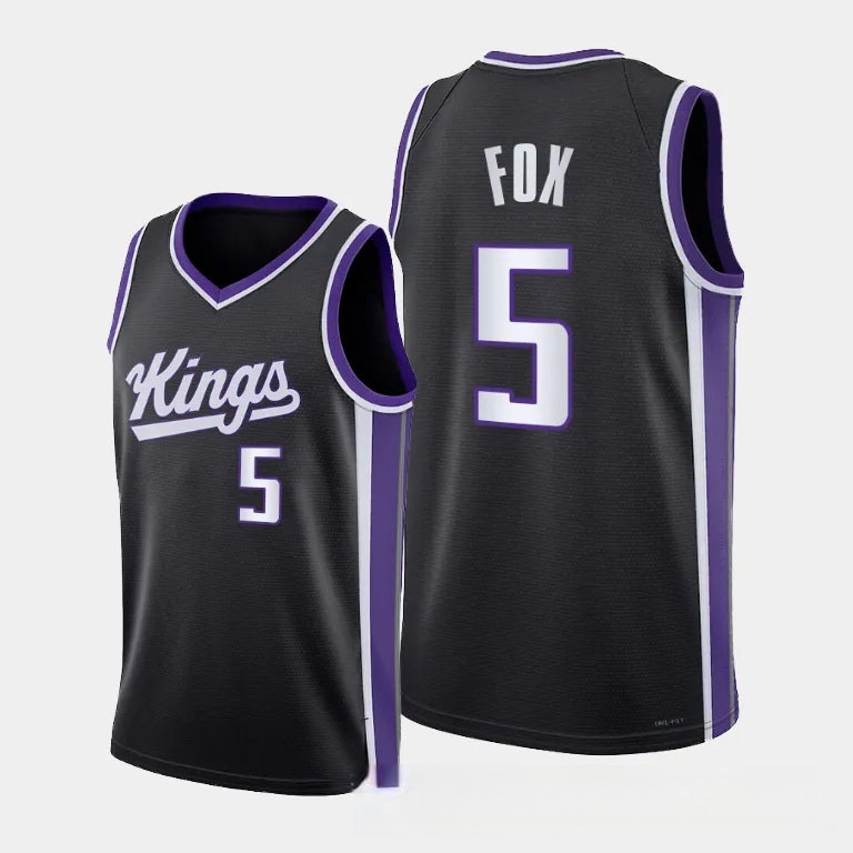 24th Season Kings Team 5# Fox (Foxtrot) Men's Alphanumeric Embroidered Basketball Sportswear, Breathable And Comfortable Basketball Vest, Basketball Game Training Casual Wear, Sports Top, Fashionable 