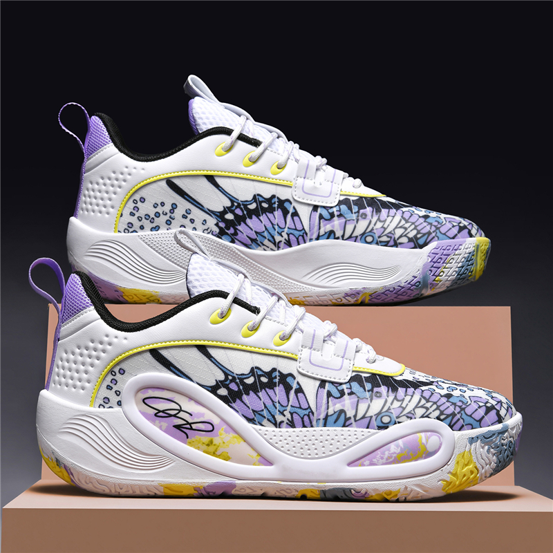 Spring And Autumn's New Basketball Shoes Colorful Graffiti Basketball Shoes, Trendy Style, Durable And Elastic Men's Shoes for Teenagers And Students