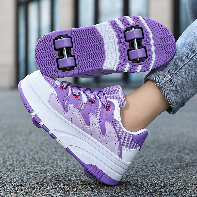 Children's Roller Skates, Children's Mesh Upper Four-wheel Leisure Walking Shoes, Boys' And Girls' Children's Shoes, Children's Skating Shoes