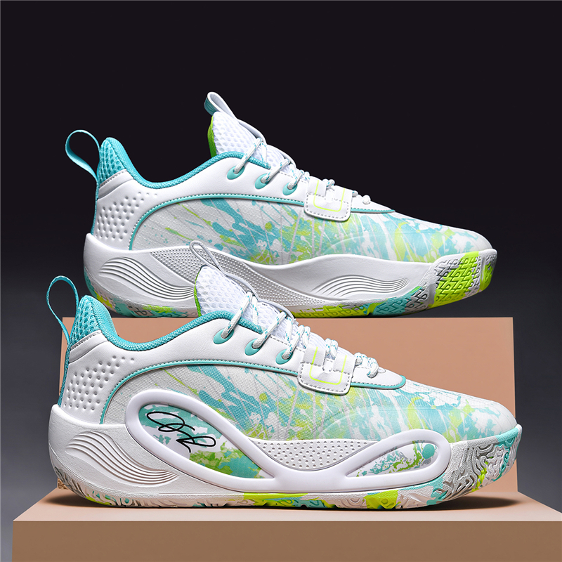Spring And Autumn's New Basketball Shoes Colorful Graffiti Basketball Shoes, Trendy Style, Durable And Elastic Men's Shoes for Teenagers And Students